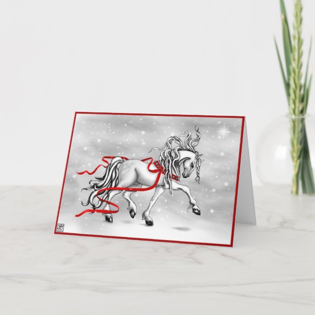 Cartão De Festividades Cintos de Neve de Natal (Frente)