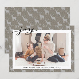 Cartão De Festividades Cinza Castanho Russo Burlap Elegante Manuscrito El