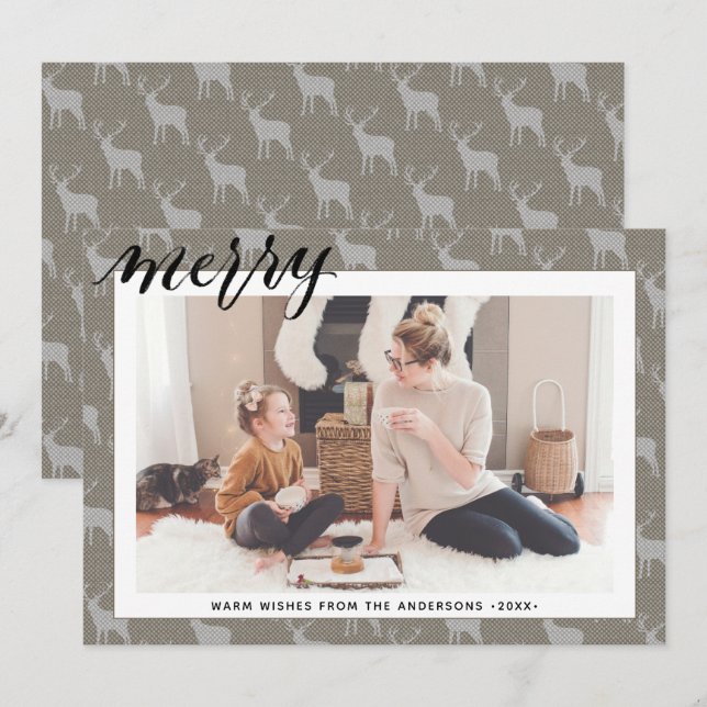 Cartão De Festividades Cinza Castanho Russo Coluna Escuridão Elegante FEL (Frente/Verso)