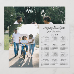 Cartão De Festividades cinza Moderna 2 Calendário 2022 Feliz ano novo Fo