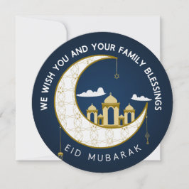 Cartão De Festividades Círculo de Saudação Eid Al-Fitr Mubarak