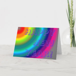 Cartão De Festividades Círculos coloridos, Feliz ano novo!