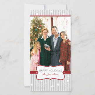 Cartão De Festividades Círculos de Natal - Prata Vermelha