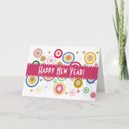 Cartão De Festividades Círculos Funciosos Coloridos