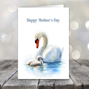 Cartão De Festividades Cisne Branco Dia das Mães