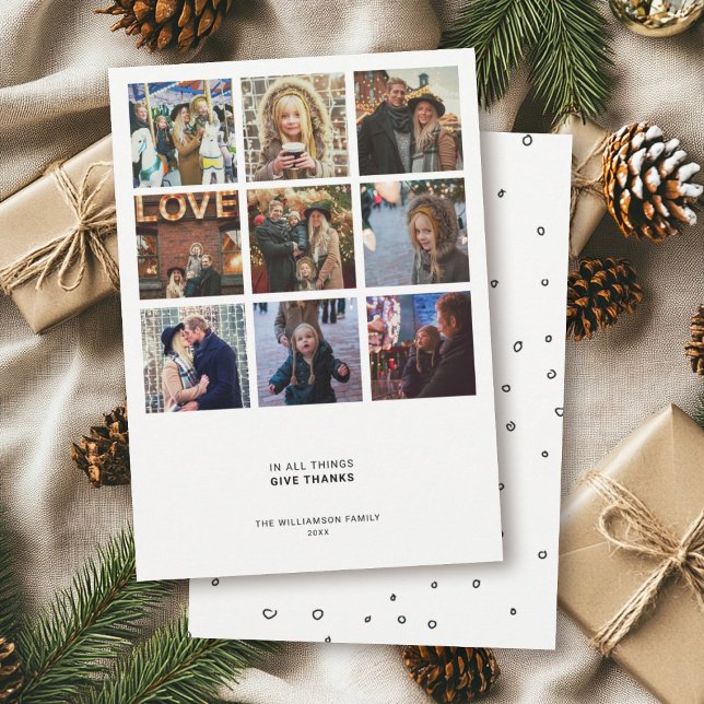 Cartão De Festividades Citação de Gratidão Moderna | 9 Colagem de Fotos S (Criador carregado)