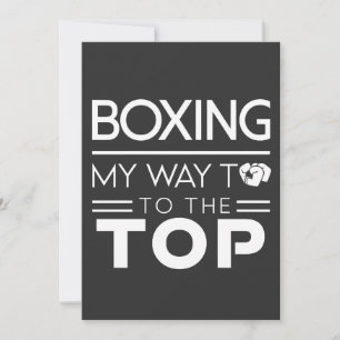 Cartão De Festividades Citação de Motivação de Boxe Tipografia Minimalist
