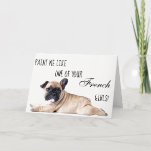 Cartão De Festividades Citação do Bulldog Francês   Placa de namorados