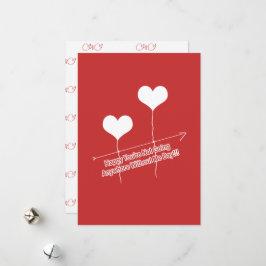 Cartão De Festividades Citação Engraçada e Balões em Forma de Coração