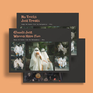 Cartão De Festividades Citação fofa de Halloween 9 Foto preta de família