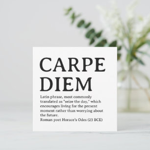 Cartão De Festividades Citação latina Carpe Diem