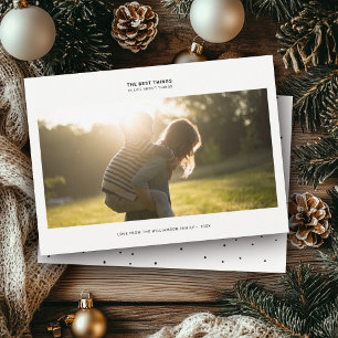 Cartão De Festividades Citação Moderna de Gratidão Foto de Família Mini