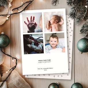 Cartão De Festividades Citação Moderna Mínima   4 Colagem de Fotos Instag