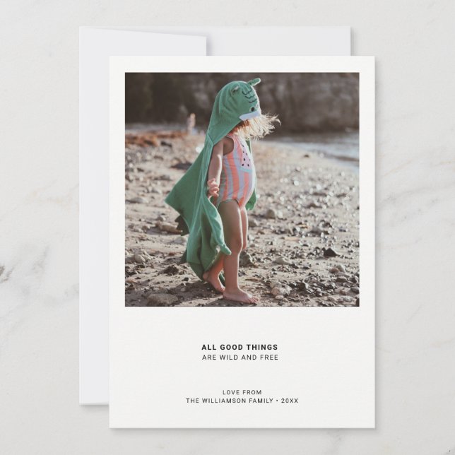 Cartão De Festividades Citação Moderna Mínima | Citação de Foto Simples (Frente)