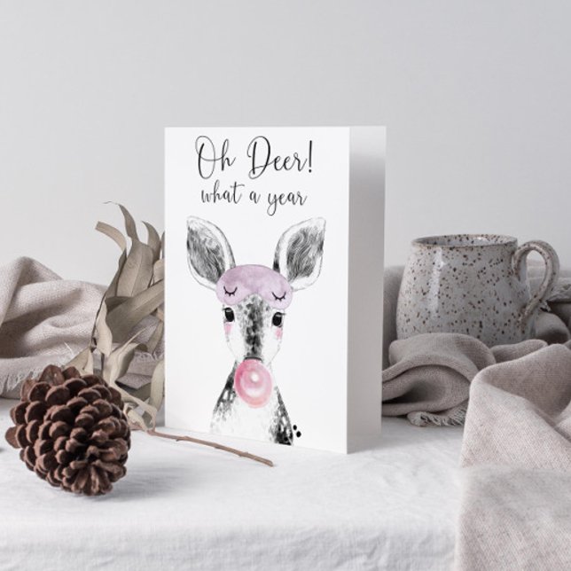 Cartão De Festividades Citação Simples de Veado Preto e Branco Scandi em  (Get into the holiday spirit with a heartfelt folded christmas card! 🎅)