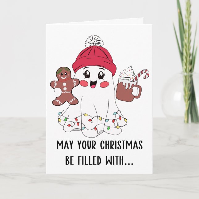 Cartão De Festividades Citações De Café De Natal Personalizadas Para Amig (Frente)