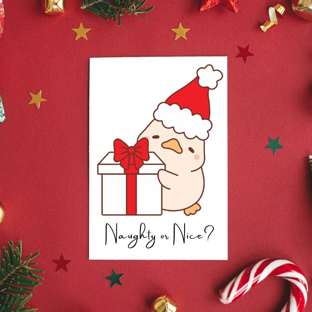 Cartão De Festividades Citações Engraçadas De Feliz Natal Para Amigos (Naughty or nice? Holiday card)