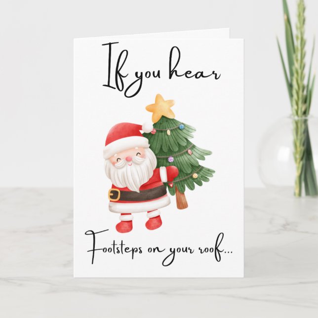 Cartão De Festividades Citações personalizadas de Natal feliz do Papai No (Frente)