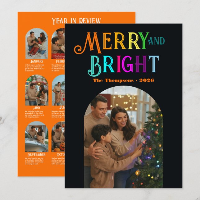 Cartão De Festividades Citrus Cheer "Year in Review" Fotos de Natal (Frente/Verso)