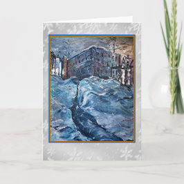 Cartão De Festividades City Snow Storm Art Card