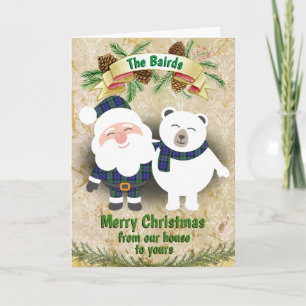 Cartão De Festividades Clan Baird Tartan Xadrez Natal