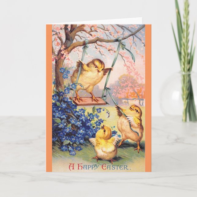 Cartão De Festividades Clapsaddle: Biddy de balanço (Frente)