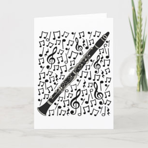 Cartão De Festividades Clarinet Musical Notes Woodwind Music Professor