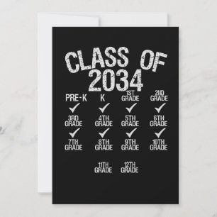 Cartão De Festividades Classe De 2034 Cresce Comigo Graduação - 6 Grau