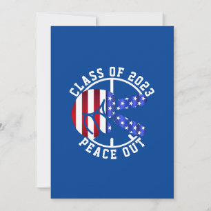 Cartão De Festividades Classe De Graduação De Formando Azul De Paz De 202