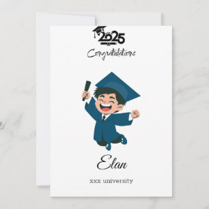 Cartão De Festividades Classe de placa de graduação 2025 - Ilustração côm