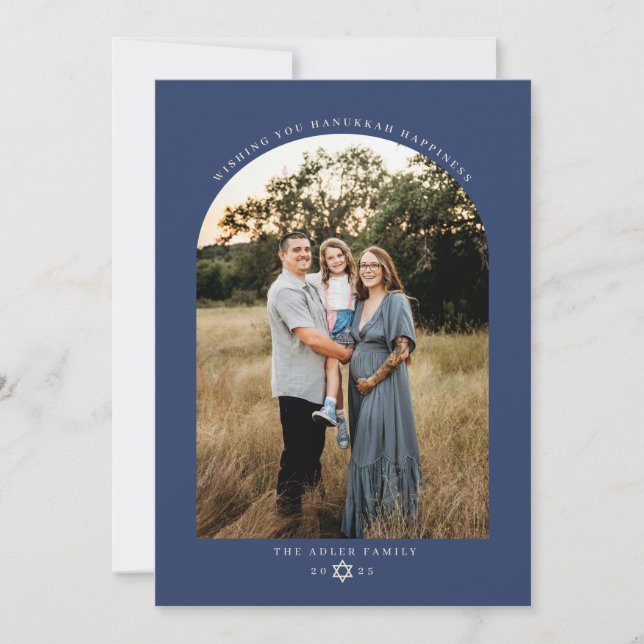 Cartão De Festividades Classic Arch Hanukkah Photo (Frente)