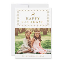 Classic Gold Reindeer Holiday Photo Card