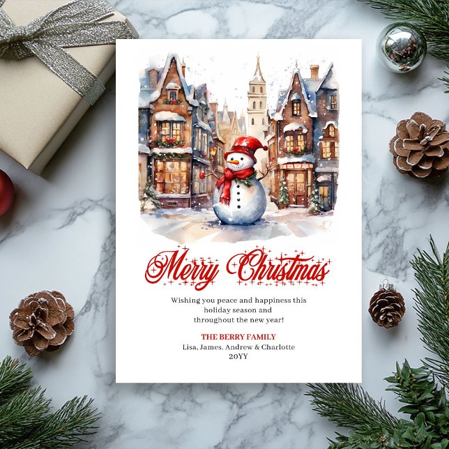 Cartão De Festividades Classic holiday scene Christmas greeting card (Classic holiday scene Christmas greeting card

)