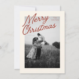 Cartão De Festividades Classic Red Merry Christmas Photo Card