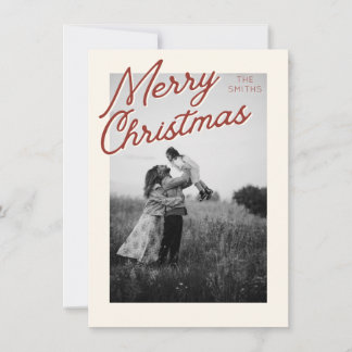 Cartão De Festividades Classic Red Merry Christmas Photo Card