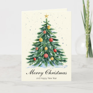 Cartão De Festividades Classic Tree Merry Christmas Greeting Card