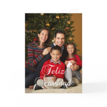Clássica Caligrafia Feliz Navidad Foto de Família