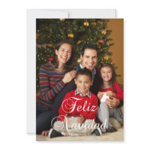 Clássica Feliz Navidad Caligrafia Foto de Família