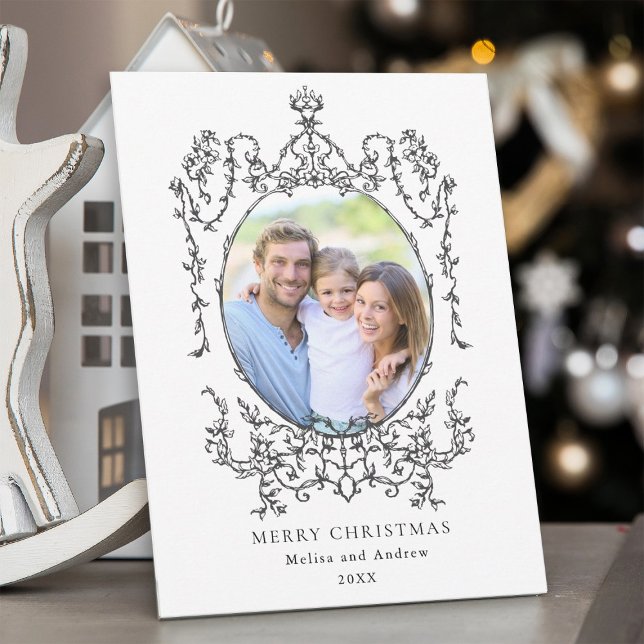 Cartão De Festividades Clássica Imagem Negra Feliz Foto de Natal (Criador carregado)