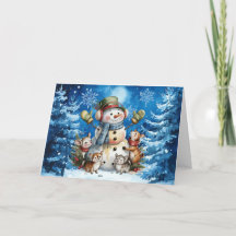 Clássico Blue Snowman & Woodland