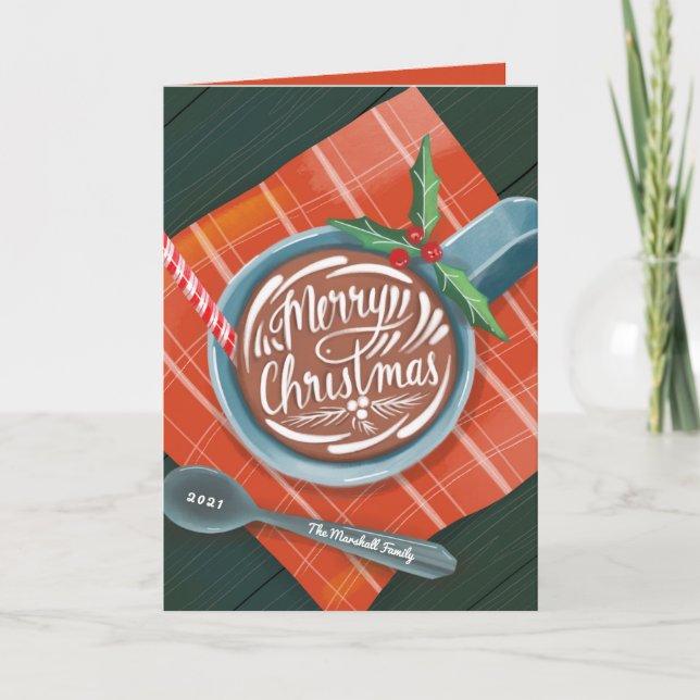 Cartão De Festividades Clássico Cacau Merry Christmas Mug Non-Photo (Frente)