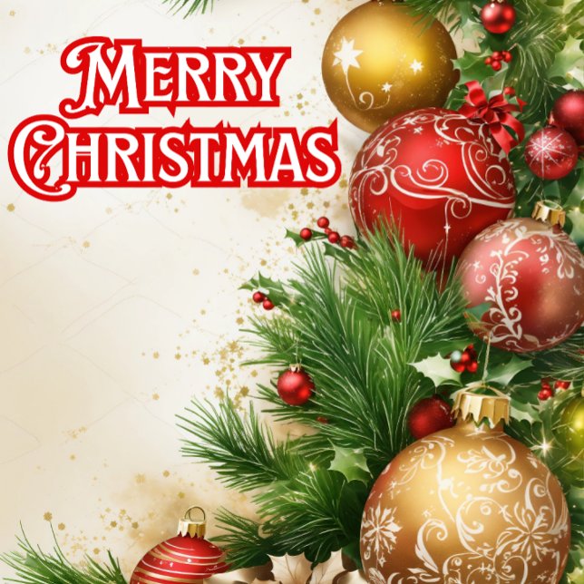 Cartão De Festividades Clássico Colorido Feliz Natal (Criador carregado)