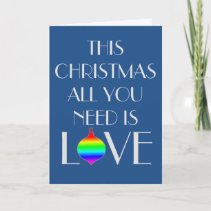 Cartão De Festividades Clássico e Elegante Natal Gay Orientado
