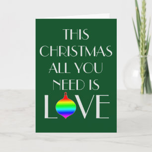 Cartão De Festividades Clássico e Elegante Natal Orientado para Gays