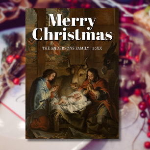 Cartão De Festividades Clássico Feliz Natal Natividade Quellinus