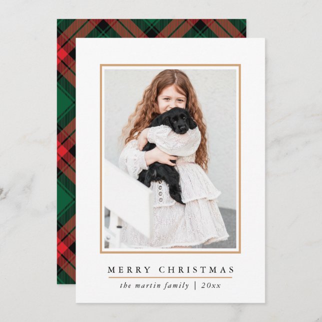 Cartão De Festividades Clássico Feliz Natal Vermelho Impressão Feriado de (Frente/Verso)