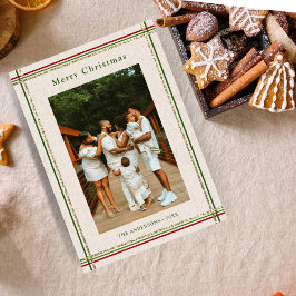 Cartão De Festividades Clássico Festivo Fronteiras Mínimas Foto Natal