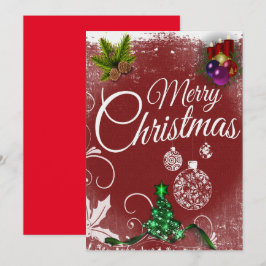 Cartão De Festividades Clássico Natal Colorido Alegre