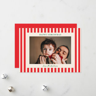 Cartão De Festividades Clássico Natal de Férias de Uma Foto com Listra Ve