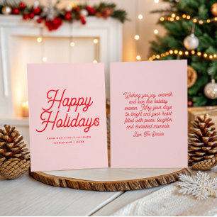Cartão De Festividades Classico Script Caprichoso Feliz Natal